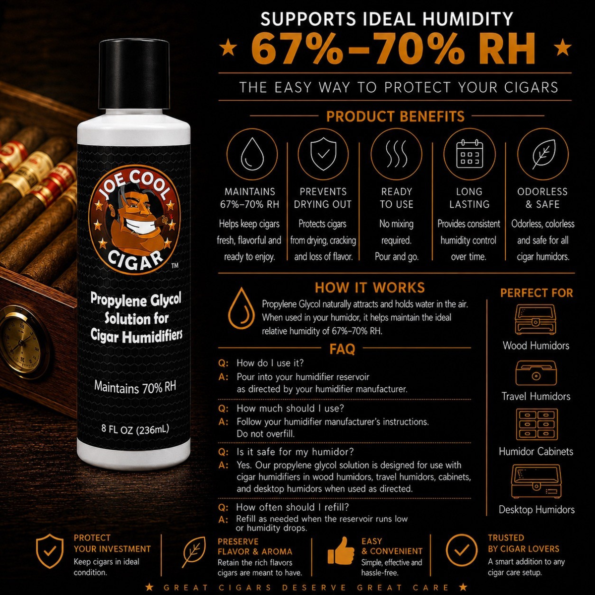 Humidor Solution - PG (8oz Bottle)